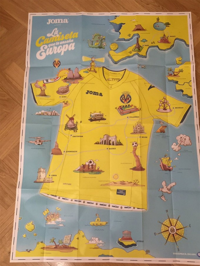 Il Villarreal indosserà una maglia interattiva che indicherà il percorso Champions