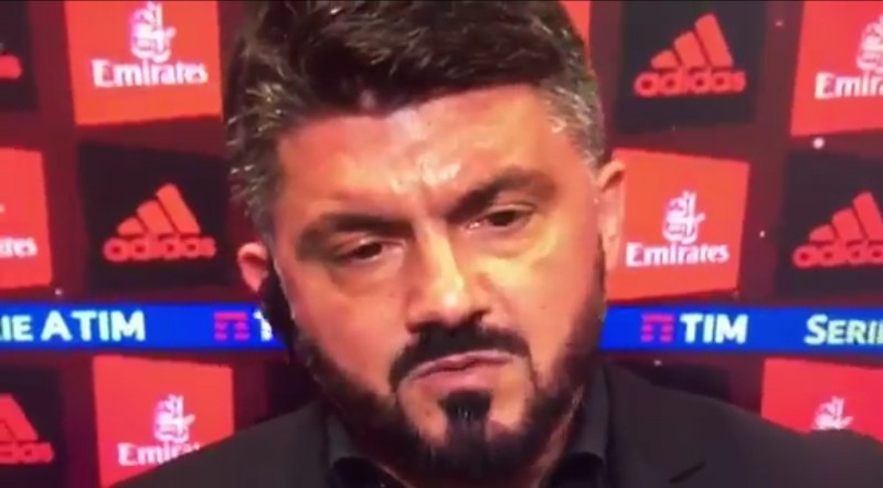 Milan Gattuso: “Contento per la prestazione e l’atteggiamento in campo, Donnarumma non ha sbagliato nulla, deve rivederla. Reina e Callejon non li conosco…”