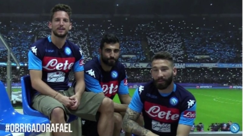 VIDEO – Gli azzurri salutano Rafael: emozionanti immagini pubblicate dalla SSC Napoli
