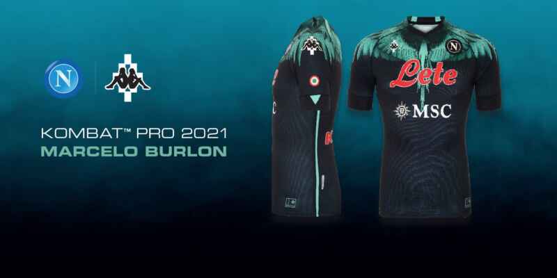 Napoli: svelate le maglie in collaborazione con Marcelo Burlon, la squadra le indosserà contro l’Inter
