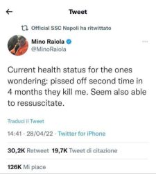 Raiola commenta sui social la notizia della sua morte 