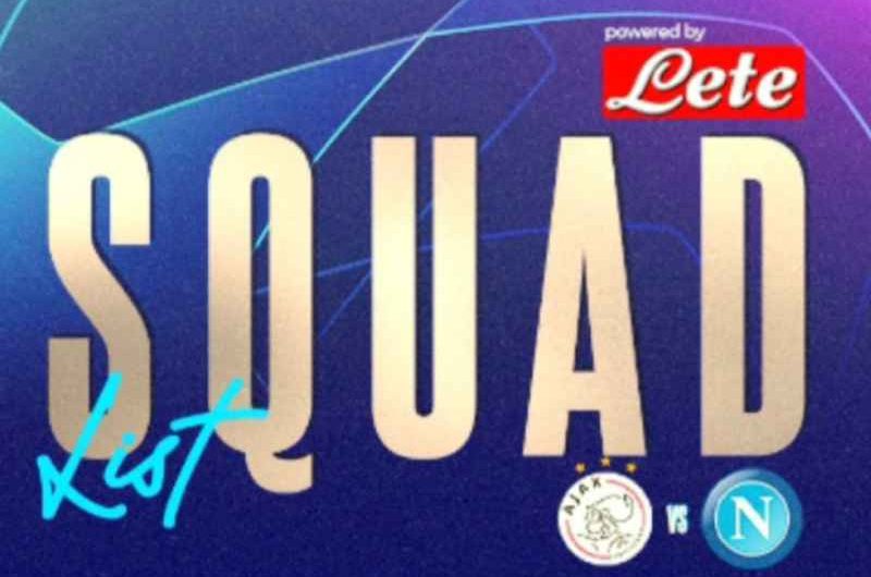 FOTO – Champions League Ajax-Napoli, i convocati di Spalletti